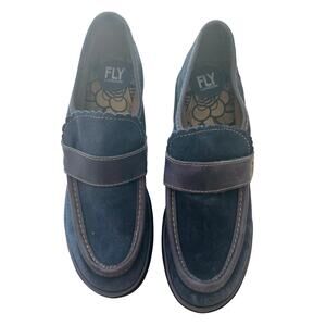 Fly London 'Wend' Suede Loafers in Blue (NWOB) - Size 42 (USA 11)